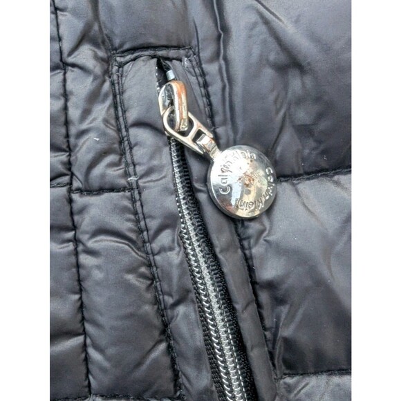 Calvin Klein Packable Parka Down Puffer Coat Jacket Black Women's Medium Winter - Picture 3 of 7